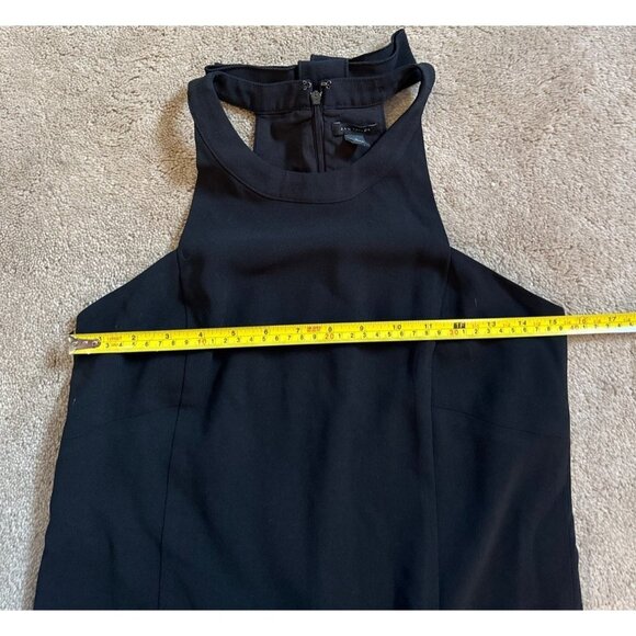 Ann Taylor black lined halter dress size 2 twee whimsigoth 90s office lbd - Picture 4 of 8